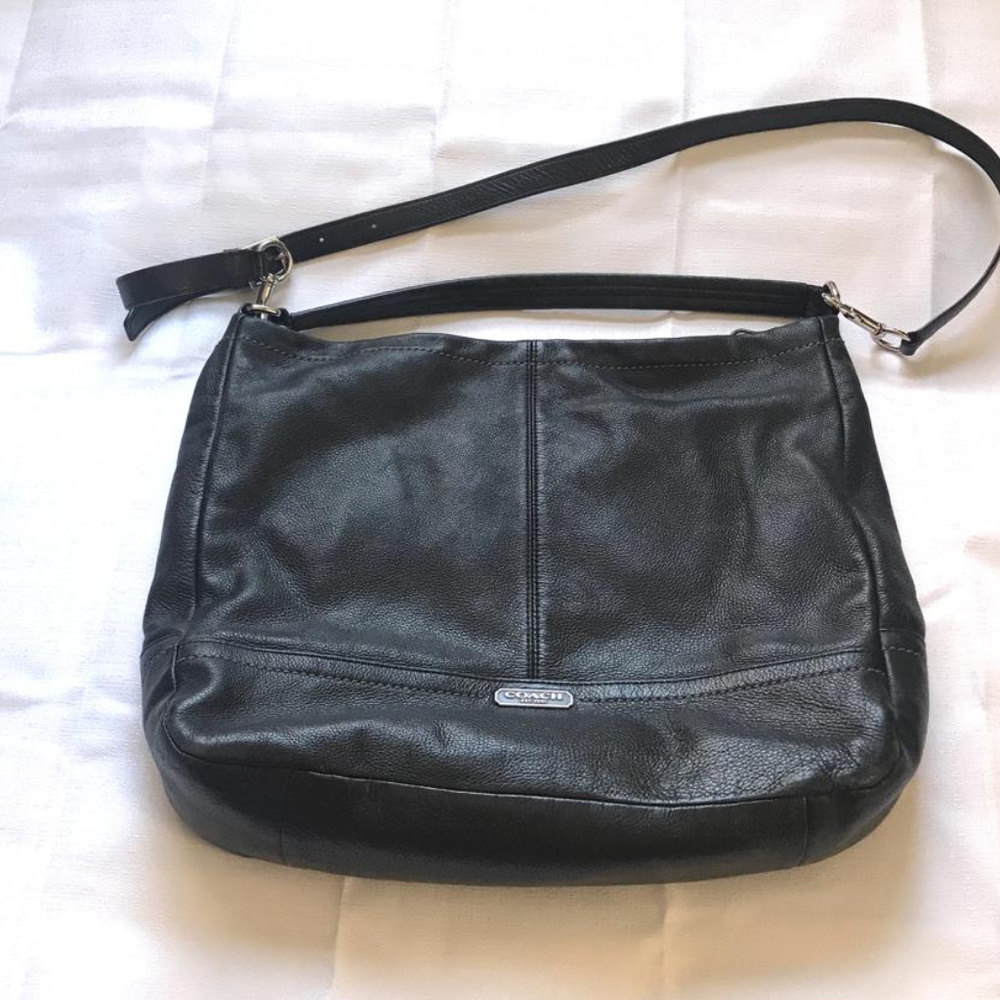 Black Coach Leather Hobo Crossbody Purse - Picture 8 of 8